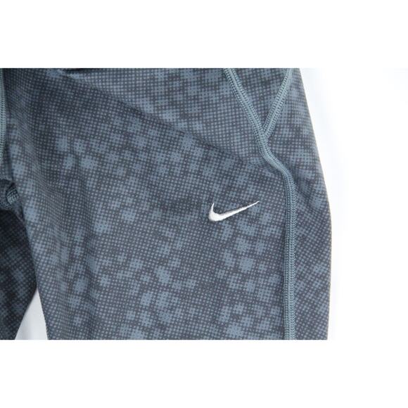Nike Running Dri-Fit Printed Leggings Womens Size Small Gray Stretch Zip Pocket - Picture 3 of 10